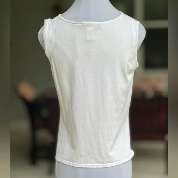 Victror Costa White Sleeveless Top Medium Med - Picture 3 of 5